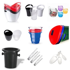 Cubetas de Hielo de Plástico Acrílico Transparente de 4L con Logotipo Personalizado, Cubetas para Bebidas para Bar, KTV, Champán, Vino, Color Negro y Blanco - Product Image 4