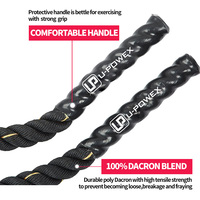 Corde de combat, équipement d'entraînement physique de boxe, corde de 38 mm ou 50 mm, équipement de musculation, matériau en nylon