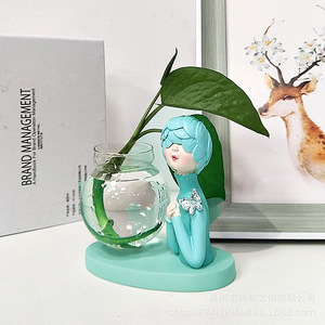 Hydroponic Girl Plant Decor Glass Vase With <b>Rabbit</b> Figurine Indoor Desktop Ornament For Girls Eco Friendly <b>Gift</b> - Product Image 3