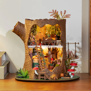 Robotime Rolife DIY Puzzles Kit Juguetes hechos a mano DG179 Fairytale Tree House 3D <span class=keywords><strong>Casa</strong></span> en miniatura <span class=keywords><strong>de</strong></span> madera - Product Image 1