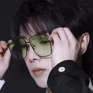 Lunettes de soleil Gm unisexes, monture large en métal, polarisées UV400, type 3, argentées, style coréen tendance - Product Image 4