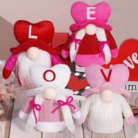 LOVE Gnomes Valentinstag Plüsch-Dekorationen mit Herz-Hut, Festliche Tischdekoration für Zuhause, Romantisches Geschenk für Paare