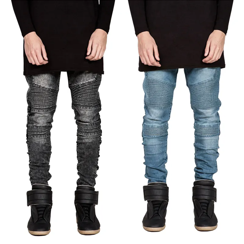 Wholesale Clothes Jean Pantaloon Custom Stacked Jeans Spring 2022 Fashion Causal Youth Slim Fit Distressed Men's Jeans