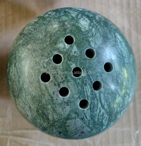 Quemador de Incienso Mubkhara de Mármol Travertino Verde, Blanco, Negro, Morado, Marrón y Beige - Product Image 3