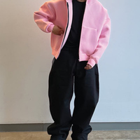 Ensemble de survêtement de luxe en coton épais avec logo brodé personnalisé, coupe oversize, style streetwear, comprenant un sweat à capuche et un pantalon de survêtement