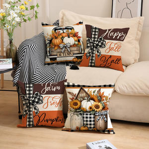 غطاء وسادة مربع من أوراق القيقب اليقطين عالي الجودة تصميم مطلي للمنزل لعيد الشكر والخريف وسائد وسائد - Product Image 3