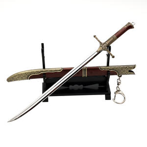 3: صيد البرية السيف الفضي ondight-22 طبق الأصل المعدني الكامل مع جلد Scabbard - Product Image 1