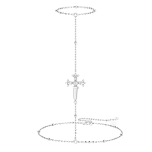 Gemnel - Brazalete <span class=keywords><strong>de</strong></span> Mano con Cruz <span class=keywords><strong>de</strong></span> Daga, Chapado en <span class=keywords><strong>Oro</strong></span> <span class=keywords><strong>de</strong></span> 18 Quilates, Plata <span class=keywords><strong>de</strong></span> Ley 925, Estilo Gótico, para <span class=keywords><strong>Mujer</strong></span> - Product Image 6