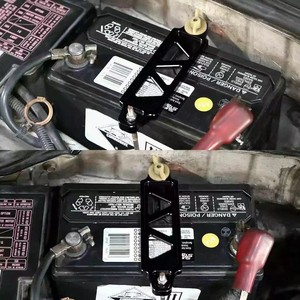 Aluminum Battery <b>Bracket</b> Holder Red With Hooks And Silicone Pads For Car Battery Mounting - Product Image 2