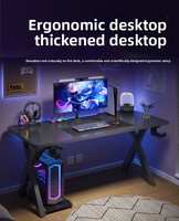 Escritorio de Juegos Multifuncional de Madera para Esports con Diseño Moderno, Esquinas Redondeadas y Características de Seguridad para Dormitorio, Hogar y Estudio