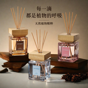 Northern Mu Reed <b>Diffuser</b> Square Bottle With Wooden <b>Cap</b> Long Lasting Fragrance For Home And Hotel Use - Product Image 3