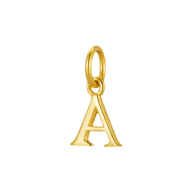 Plaqué mignon lettre pendentif Mini initiales pendentif or 925 argent Sterling cadeau tendance pour collier plaine breloques poli/