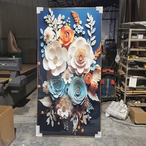 60*90Cm Kim Loại Đóng Khung Phòng Khách Trang Trí Nội Thất 3D Hiệu Ứng Hoa Hoa Trang Trí Pha Lê Sứ Tường Sơn Nghệ Thuật - Product Image 5