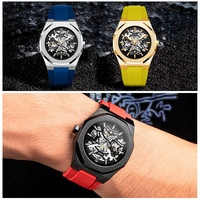 Montres mécaniques automatiques de luxe personnalisées avec votre propre logo, pour hommes, squelette, fond en acier inoxydable, fabriquées en Chine