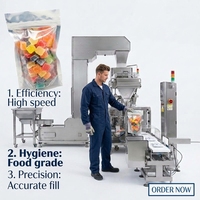 Machine d'emballage automatique de bonbons gélifiés avec comptage, remplissage, scellage, moteur PLC et sachets Doypack