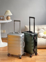 Valise à roulettes rigide unisexe en alliage aluminium-magnésium de 24 pouces avec serrure TSA, étanche