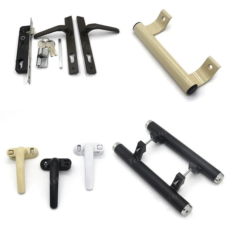 Security lever upvc interior black aluminum sliding door handle and lock aluminum alloy casement door window handles