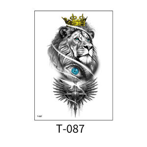 Pegatina de tatuaje temporal 3D para <span class=keywords><strong>hombres</strong></span> y mujeres León dragón calavera <span class=keywords><strong>cabeza</strong></span> de Lobo flor brazo pecho <span class=keywords><strong>tatuajes</strong></span> arte corporal impermeable - Product Image 6