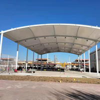 Abri en membrane tendue pour extérieur, en acier galvanisé enduit de PVDF, auvent solaire pour terrain de handball extérieur