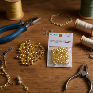 Perline ILAN 6mm placcate oro con foro piccolo per accessori artigianali - Product Image 3