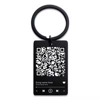 Rose Gold Plated Lieblings lied QR-Scan Schlüssel ring Spotify Music Schlüssel anhänger Hunde marke Fabrik preis Benutzer definierter QR-Code Schlüssel anhänger