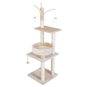 HOOPET en iyi Sisal tırmalama mesajları küçük hacimli paketi ile çok seviyeli orta kedi ağacı kulesi satmak