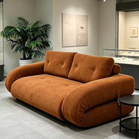 Ensemble de canapés modulaires modernes en velours côtelé avec ottoman pour salon, chambre, hôtel, appartement, mobilier de salon minimaliste