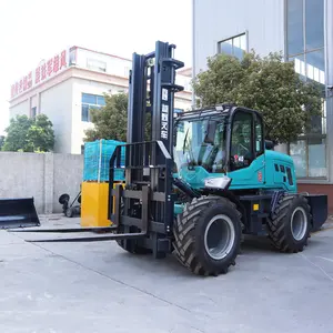 סין 4-גלגל Telehandler מכביש כל שטח קשה 4ton שטח קשה מלגזות