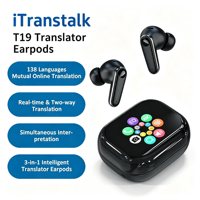 Écouteurs sans fil à écran intelligent ANC ENC TWS Bluetooth 5.4, basses profondes, contrôle tactile, écouteurs de jeu