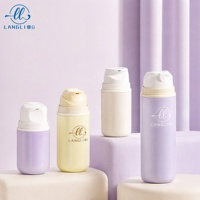 Flacon pompe sans air en plastique personnalisable, recyclable, en PP, avec impression sérigraphique pour l'emballage des soins de la peau