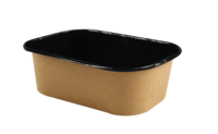 Récipient pour la soupe à bol en papier rectangulaire rond et jetable en PET à film noir pour aliments à emporter vente en gros du fabricant