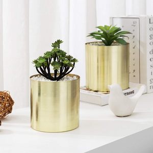 Ensemble rond de jardinières et de vases en fer plaqué or pour décoration de jardin de différentes tailles et modèles - Product Image 2