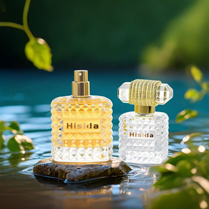 Envase de Perfume Cuadrado con Tapa a Presión, Botella de Vidrio Vacía para Fragancias de 30ML, 50ML, 100ML con Estampado Dorado - Product Image 2