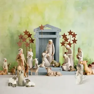 20 pezzi fonti di decorazione per la tavola di oggetti artigianali religiosi in resina di nascita di gesus regali ornamento cristiano della stazione indipendente