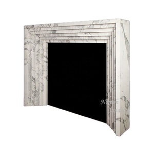 Moderne Europese Luxe Calacatta Altviool Marmeren Open Haard Schoorsteenmantel Binnenshuis Gebruik Natuurlijke Uitgehouwen Steen Surround Eenvoudig Interieur - Product Image 1