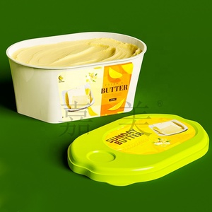 Recyclable 13OZ 400ml Butter Tub for <b>plastic</b> Butter <b>Storage</b> box with lid IML Design oval - Product Image 6