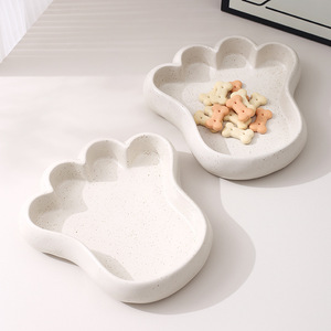 Tazón creativo para mascotas con diseño de lunares, lindo tazón de cerámica con forma de pata de gato, tazón para agua de gato, tazón para gato, tazón para perro, tazón para comida de gato y perro - Product Image 3