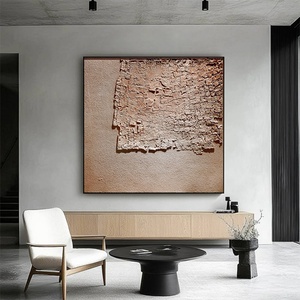 Peinture sur toile texturée faite à la main, art mural abstrait Wabi Sabi, nature morte, encadrée, design d'intérieur de luxe, décoration d'hôtel, décoration de maison - Product Image 2