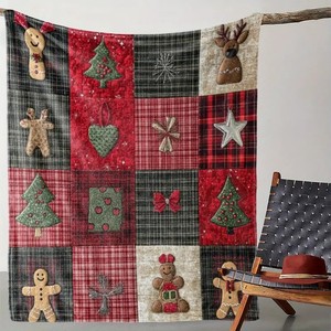 Manta de Punto Raschel con Estampado Animal Nórdico Vintage, Antibacteriana, Diseño Adorable, para las <span class=keywords><strong>Cuatro</strong></span> Estaciones, Regalo de Navidad - Product Image 4