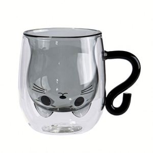 Cute Cat <b>Mug</b> Best Gift Tea Glass Cup Double-layer High Borosilicate Glass High Temperature Resistant <b>Large</b> Capacity Reusable - Product Image 6