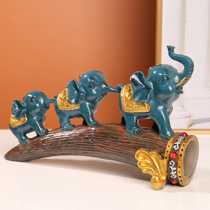 Éléphant moderne européen Une <span class=keywords><strong>famille</strong></span> de trois porche Cave à vin Table Salon Décoration de la maison Cadeaux créatifs - Product Image 4