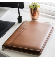 Dossiers personnalisés à fermeture éclair, dossier en cuir, pour l'école ou le bureau, idéal pour cadeau de fête, en voyage, avec Logo personnalisable