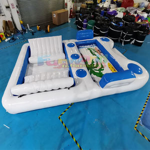 Isla flotante inflable tropical para fiestas acuáticas de lujo en el lago, juegos acuáticos inflables. - Product Image 3