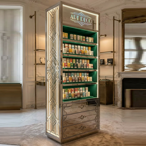 Élégant présentoir à cigarettes de luxe avec finition métallique, éclairage LED, pour magasin de tabac - Product Image 4