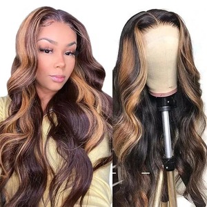Women Middle Part Piano Color Big Wave Long Curly <b>Synthetic</b> <b>Wig</b>, Fashion European Style <b>Wig</b> Factory Supply - Product Image 5