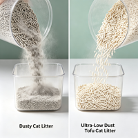 Litière pour chat biodégradable et jetable, agglomérante, faible en poussière, en fibres de maïs et de pois, couleur personnalisée, agglomération rapide, litière pour chat en tofu, palettes de sable