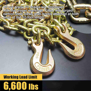 Bán buôn G70 Tow Trailer Chuỗi chất kết dính 3/8 "an toàn giao thông vận tải chains với Hooks - Product Image 5