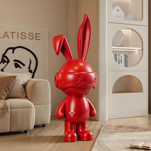 Statuetta in Resina di Coniglietto Cupido Cartoon, Tema Amore, Ornamento Ecologico da Pavimento per Soggiorno, Mobile TV, Divano, Grande Decorazione - Product Image 2