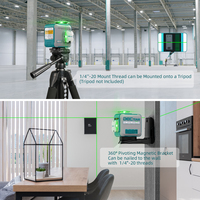Niveau laser rotatif automatique à faisceau vert 3D M03CG 360 degrés, 12 lignes avec batteries Li-ion rechargeables