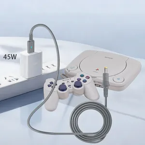 Câble de charge rapide USB-C PD 45W de <span class=keywords><strong>1</strong></span>,8 m pour Sony <span class=keywords><strong>PlayStation</strong></span> <span class=keywords><strong>1</strong></span> PS2, adaptateur d'alimentation 7W, câble de conversion USB-C vers PS One PS1 - Product Image 2